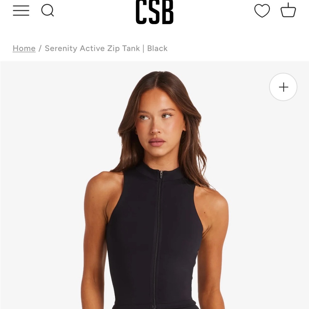 Serenity Black Zip-Front Active Tank
